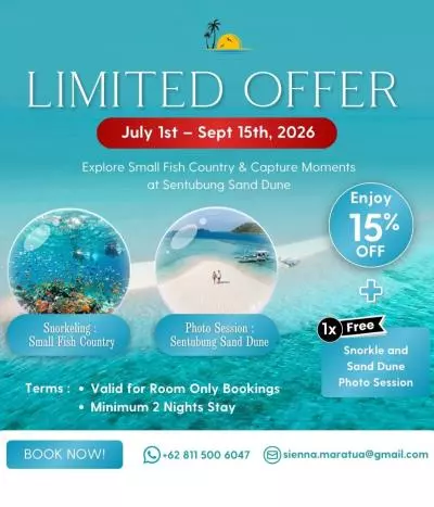 Escape to Maratua: 15% Off Stay Plus Free Snorkel & Sand Dune Photo Session